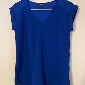 Express Women's Royal Blue Short Sleeve Blouse